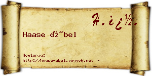 Haase Ábel névjegykártya